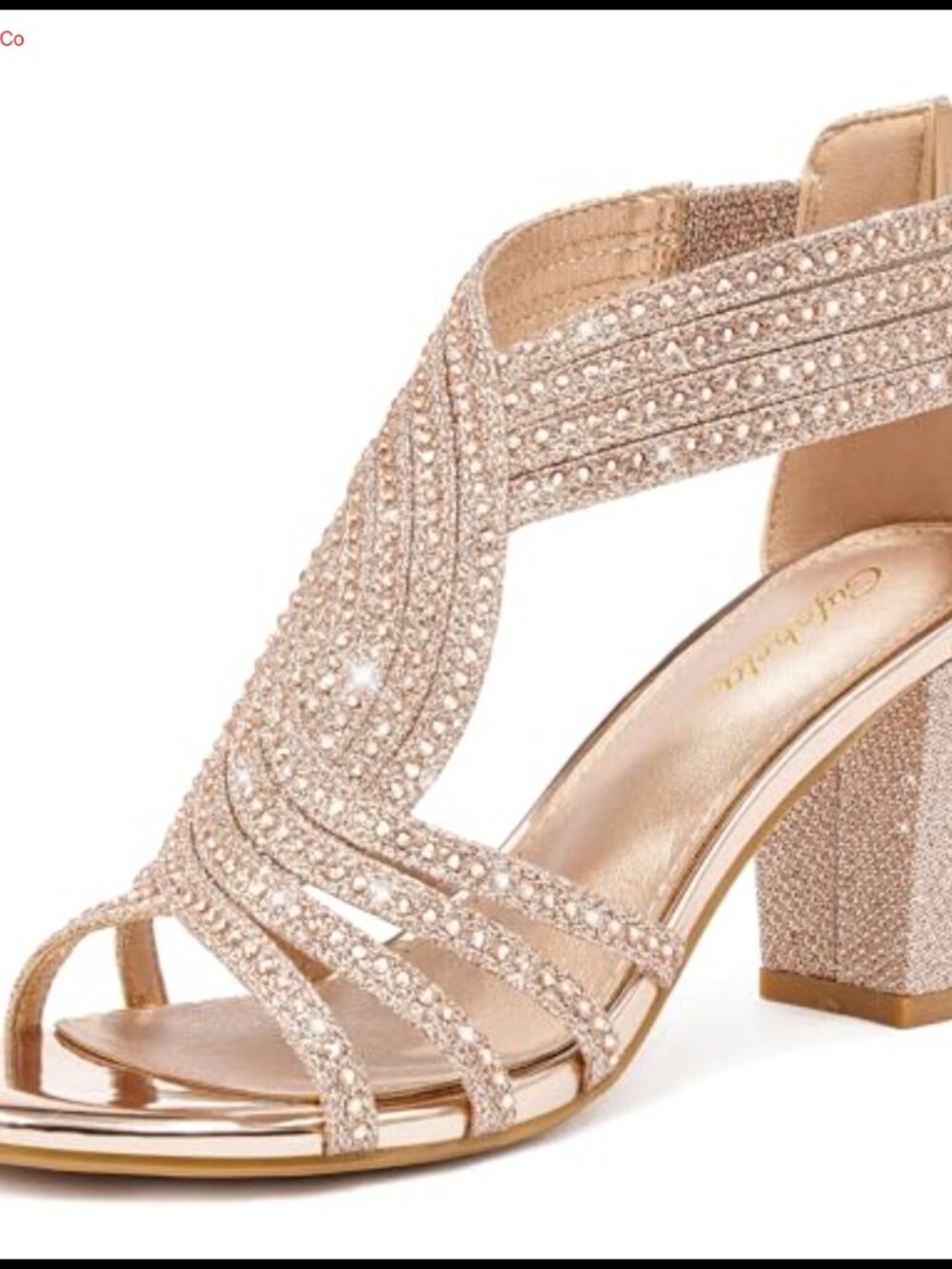 Rhinestone Chunky Block Heel Sandals Wedding Party